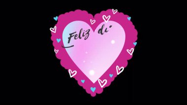 Feliz Dia Mama Metin Animasyonu pembe kalple ve anneler günü için şeffaf mükemmellikte tebrik kartları sosyal medya iletileri ve aile içeriği tasarlıyor