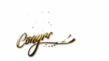 Saydam arkaplan üzerine altın metin animasyonu. Lüks yazı stili. Düğün davetiyesi için mükemmel yeni yıl partisi ve prim tasarım teması.