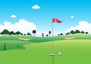Golf sahasının güzel, yeşil atmosferi rahatlatıcı bir tatil için mükemmel..