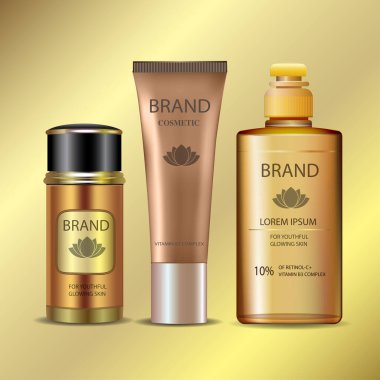 vector illustration of beauty cosmetic products for product background