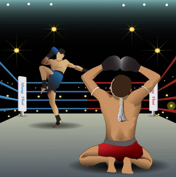 Ilustración Par Bailarines Boxeo Actuando Escenario — Archivo Imágenes Vectoriales
