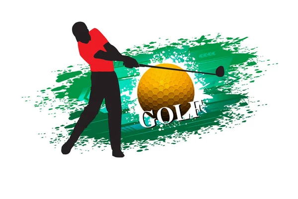 Ilustración Golfista Arte Vectorial Con Acuarela Fondo Blanco — Vector de stock