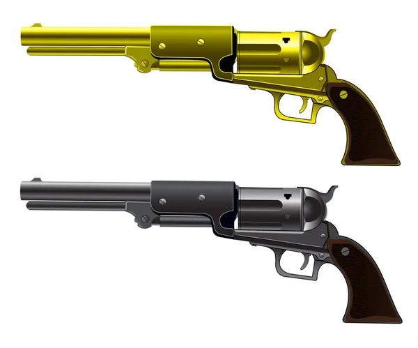Ilustración Vectorial Una Pistola Antigua — Vector de stock