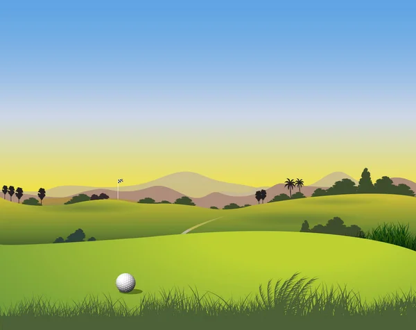 Campo Golf Bandiera Vettoriale Illustrazione — Vettoriale Stock