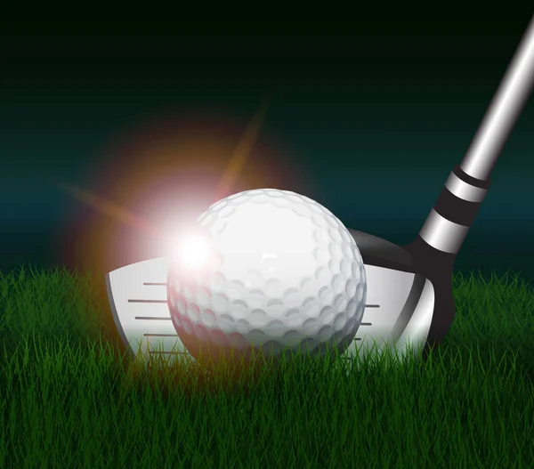 Illustration Vectorielle Terrain Golf Drapeau — Image vectorielle