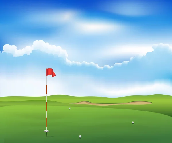 Golf Zászló Pályán — Stock Vector