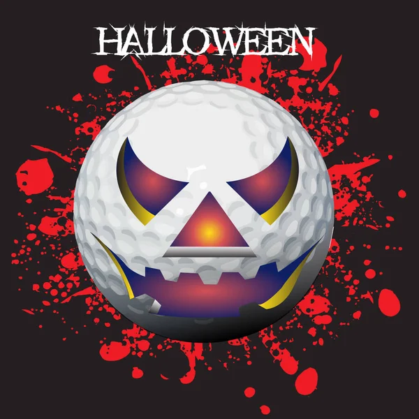 Halloween Golf Ball Vector Illustration — Stock Vector