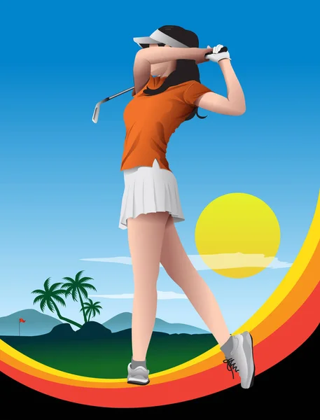Immagine Poster Vettoriale Utilizzato Pubblicizzare Tornei Golf — Vettoriale Stock