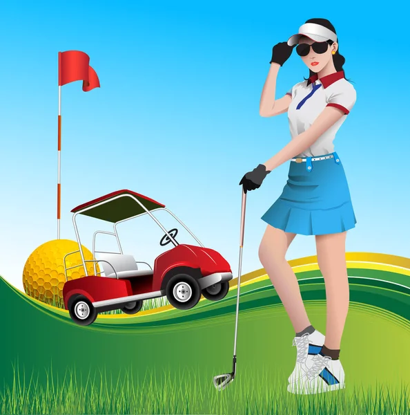 Vector Illustratie Van Een Golfsport Geschikt Voor Toernooi Reclame Posters — Stockvector