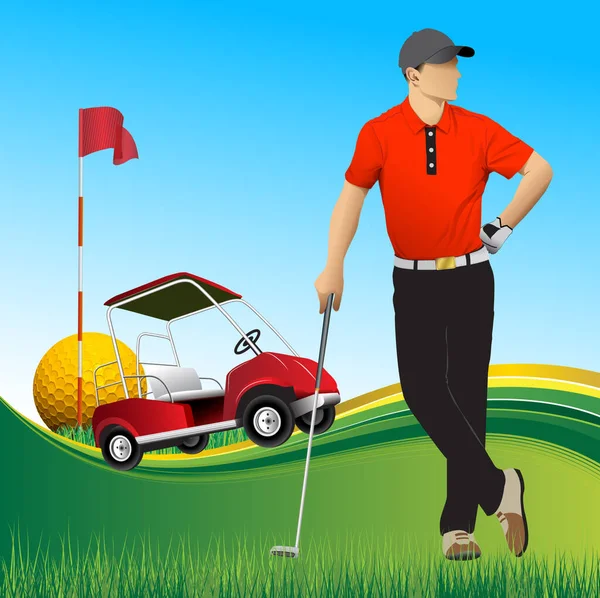 Vektorillustration Einer Geste Eines Männlichen Golfers — Stockvektor