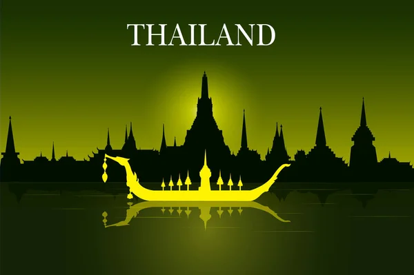 Ilustracja Wektorowa Wspierająca Turystykę Tajlandii — Wektor stockowy