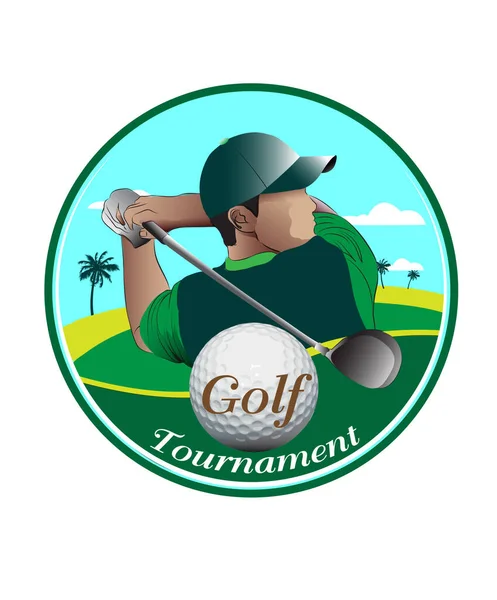 Golf Logo Vector Illustration Use Symbol Tournaments Golf Courses — Stock Vector