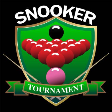 Vektör illüstrasyonu, bilardo sporu için sembol işareti.