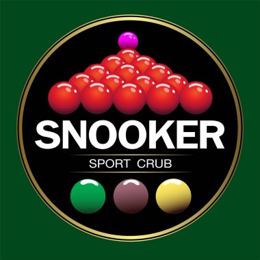 Vektör illüstrasyonu, bilardo sporu için sembol işareti.