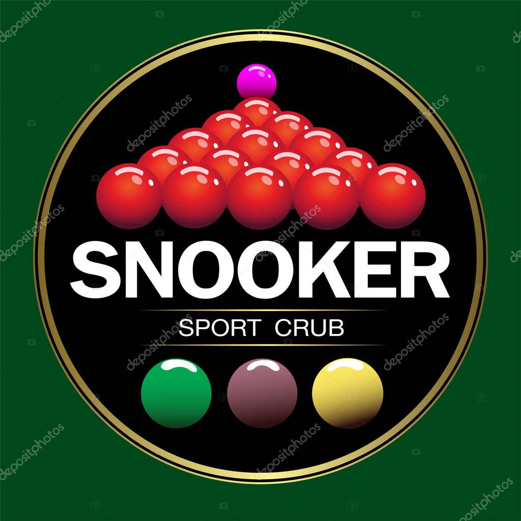 Vector illustration, symbol mark for the sport of snooker.