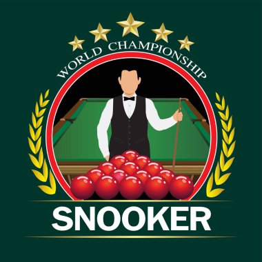 Vektör illüstrasyonu, bilardo sporu için sembol işareti.