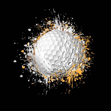 Bir golf topunun parçalanmasını gösteren vektör illüstrasyonu.