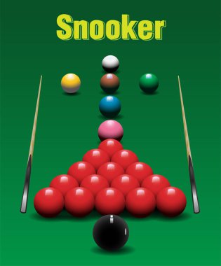 Bilardo oynarken vektör illüstrasyonu.