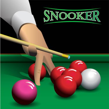 Bilardo oynarken vektör illüstrasyonu.