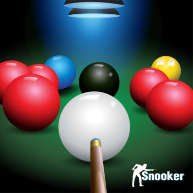 Bilardo oynarken vektör illüstrasyonu.