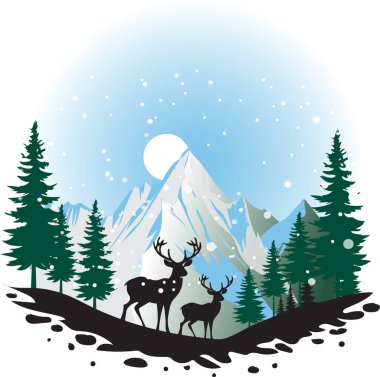 Kar manzarası ve kış hayvan hayatının temsilcisi..