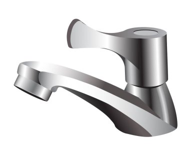 Paslanmaz çelik el bükme musluğunun vektör çizimi.