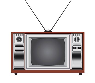 Nadir bulunan eski TV vektör illüstrasyonu. Görüntü.