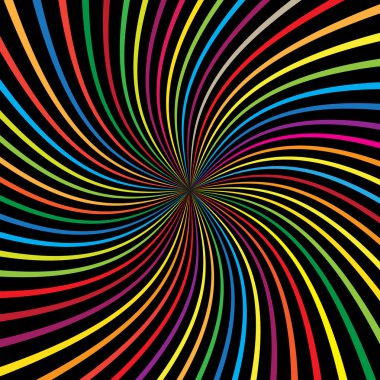 Çarpık gökkuşağı ışık çizgisi arkaplan vektör çizimi.