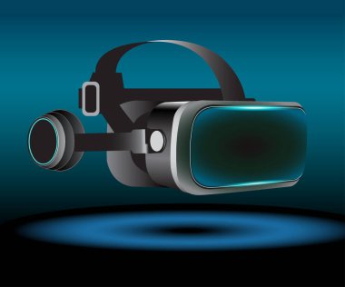 Sanal gerçeklik kulaklığı. Tasarımınız için vektör illüstrasyonu. 