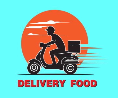 Vector illustration of food delivery service icons.