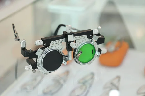 Mitad Las Gafas Graduadas Para Alta Miopía Instrumento Medición Vista — Foto de Stock