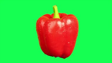 Yeşil ekran kırmızı dolma biber, biberin üzerine düş 