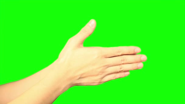 Grüner Bildschirm Hand Grüner Bildschirm Der Hand — Stockvideo