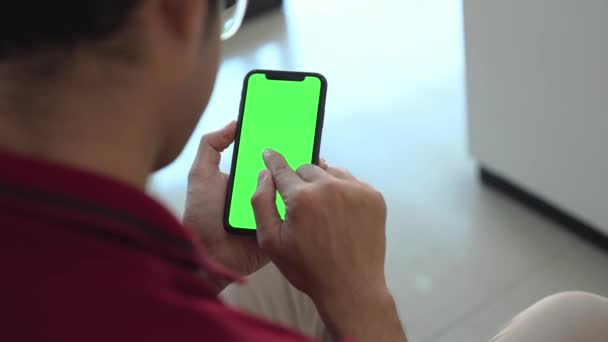 Telefone Mão Mão Usando Smartphone Mão Segurando Telefone Celular — Vídeo de Stock
