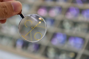 Göz muayenesi, gözlük lensi, göz testi için gözlük lensi. 