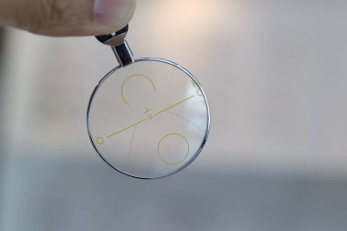 Göz muayenesi, gözlük lensi, göz testi için gözlük lensi. 