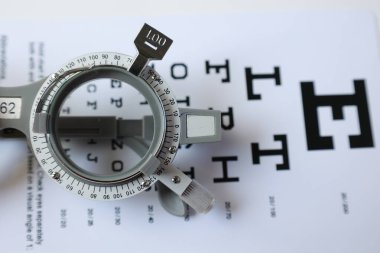 Yüksek miyop görme duyusu için reçeteli gözlüklerin yarısı görme duyusu ölçme aracı arka plan, deneme çerçevesi, göz testi, göz testi, deneme çerçevesi gözlüğü için optometrist deneme çerçevesi