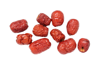 Kurutulmuş meyve, kurutulmuş jujube meyvesi beyaz arka planda izole edilmiş. 