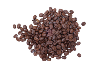 Kahve çekirdekleri, beyaz arka planda fasulye. 