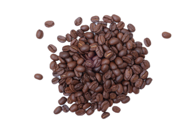 Kahve çekirdekleri, beyaz arka planda fasulye. 