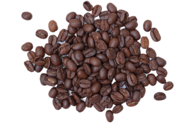 Kahve çekirdekleri, beyaz arka planda fasulye. 