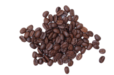 Kahve çekirdekleri, beyaz arka planda fasulye. 