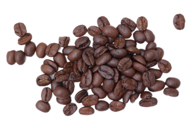 Kahve çekirdekleri, beyaz arka planda fasulye. 