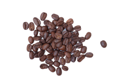 Kahve çekirdekleri, beyaz arka planda fasulye. 