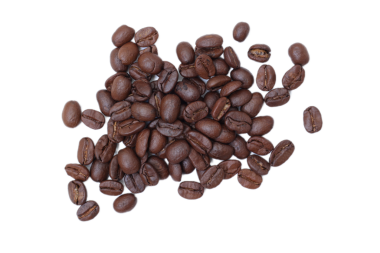 Kahve çekirdekleri, beyaz arka planda fasulye. 