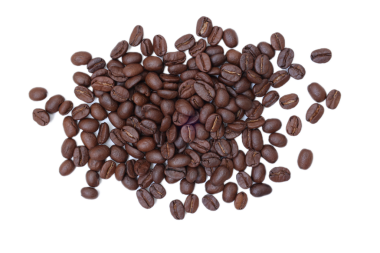 Kahve çekirdekleri, beyaz arka planda fasulye. 