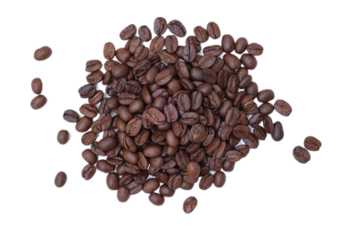 Kahve çekirdekleri, beyaz arka planda fasulye. 