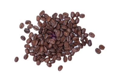 Kahve çekirdekleri, beyaz arka planda fasulye. 