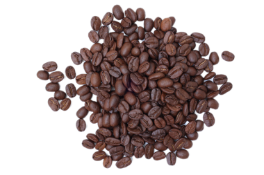 Kahve çekirdekleri, beyaz arka planda fasulye. 