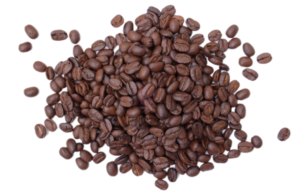 Kahve çekirdekleri, beyaz arka planda fasulye. 